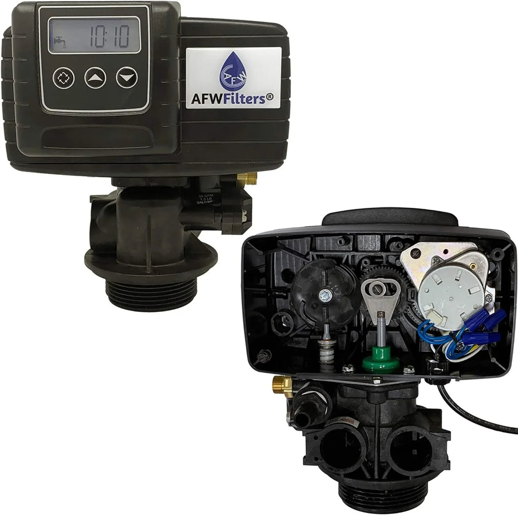 AFWFilters 2 cubic Foot 64k Whole Home Iron Pro Softener with Fine Mesh Resin;1" Stainless Steel FNPT Connection; and Blue Tanks