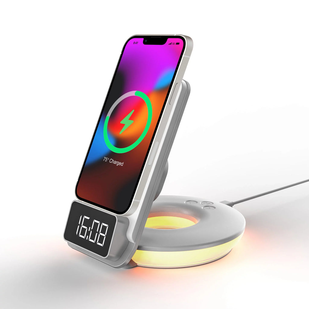 Rexing RS7 3-in-1 Wireless Charging Station; Touch Control; Table-Desk Lamps - White