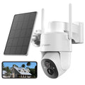 TMEZON Security Camera Outdoor Wireless; 2K Surveillance Camera Wireless Solor Powered for Smart Home ; PTZ WiFi Control; Night Vision;IP66 Liquidproof