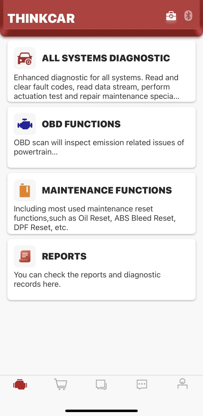 Bluetooth OBD2 Scanner Full Systems Car Diagnostic Tool Code Reader (2 Year Software Included) 15 Maintenance Functions for Cars Since 1996- THINKCAR THINKDIAG