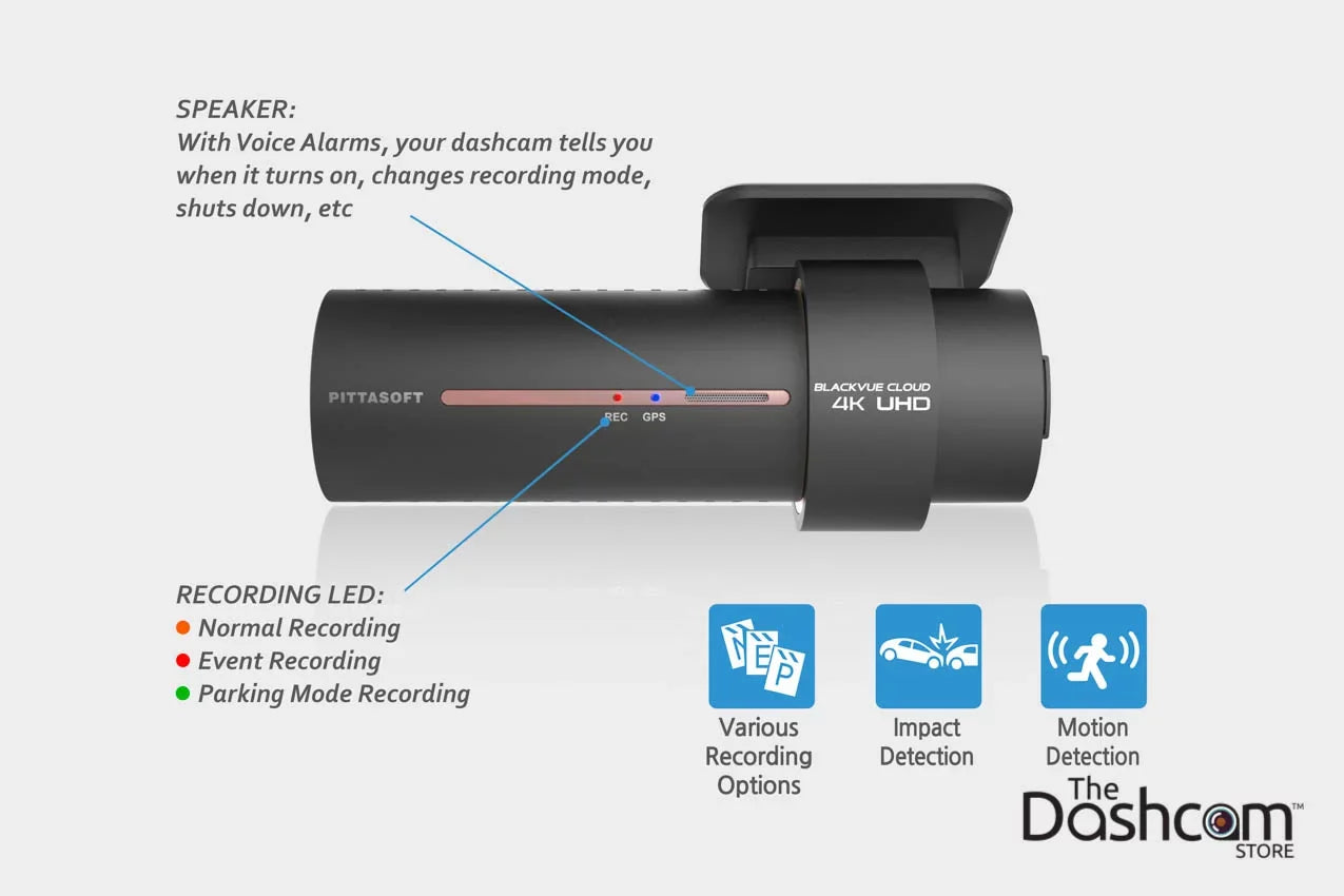 BlackVue DR900S-2CH Dual Lens 4K GPS WiFi Cloud-Capable Dashcam for Front and Rear w/ 128GB Memory Card