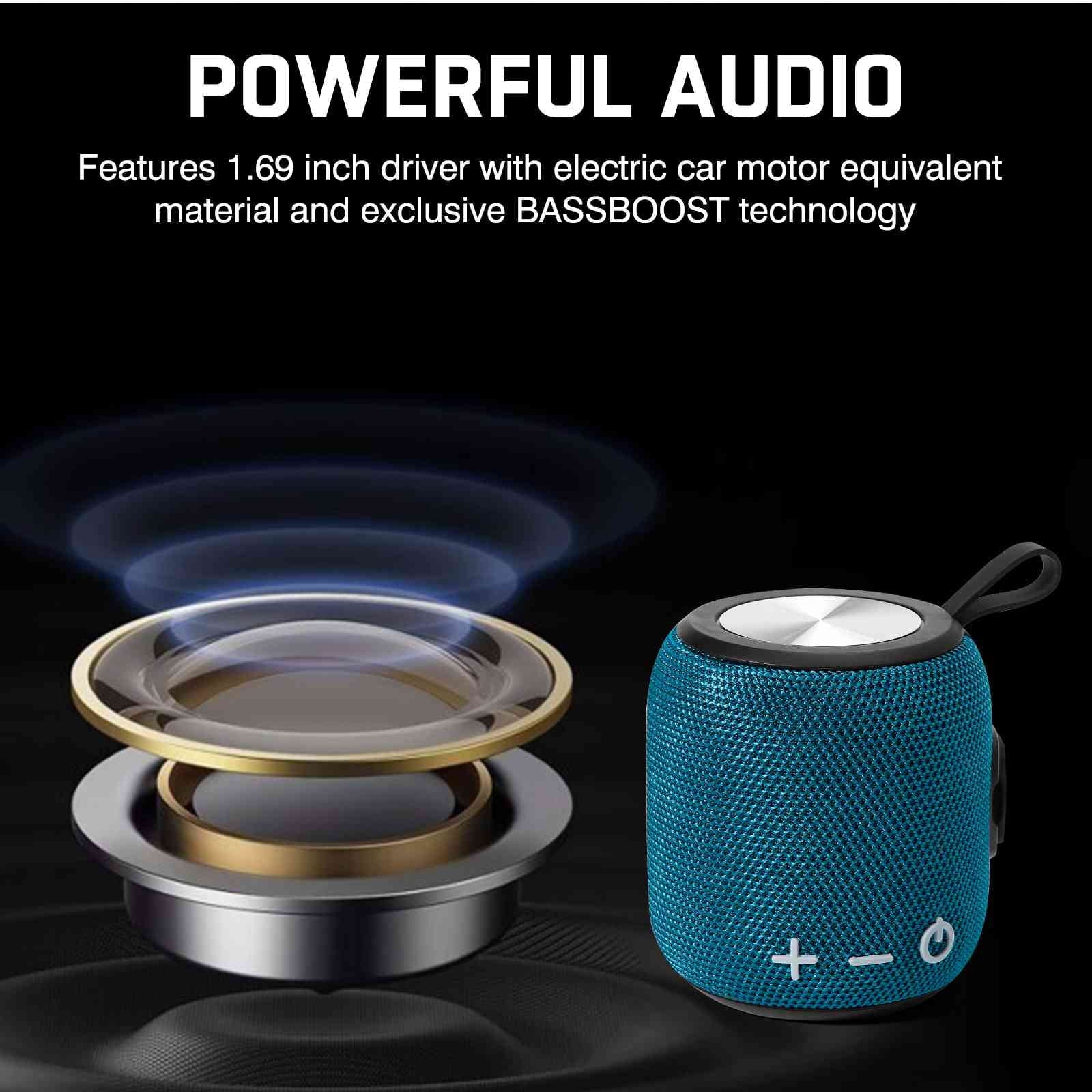 Bluetooth Speaker: Powerful Stereo Sound; IPX7 Liquidproof; True Wireless Stereo Pairing; Portable Design; Latest Bluetooth V5.2 - Perfect for Mi Max 3; Beach; Outdoor; Home; Parties; Scooter - Blue