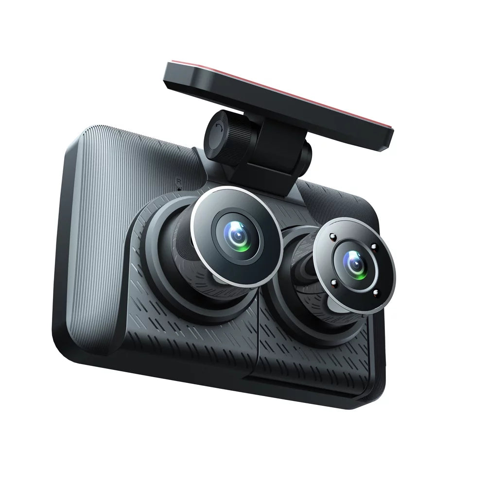ammoon 3 Cameras Dash Cam; Clear Car Rearview Mirror; Wide Angle Car Camera Recorder; Auto Safety Driving Recorder