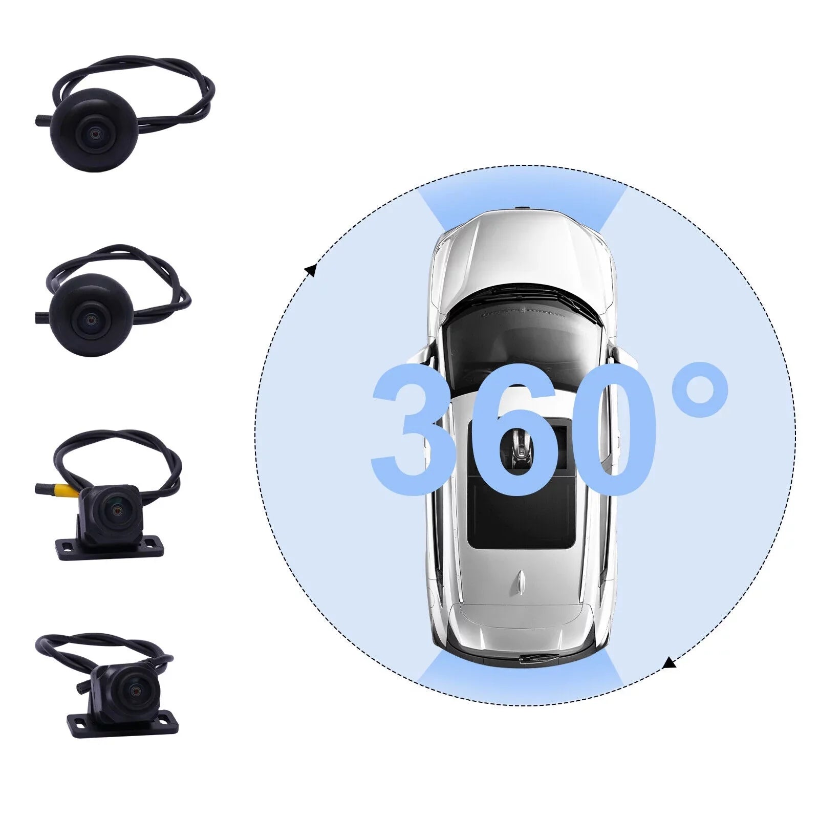 FETCOI 360° Lens Car DVR Dash Cam Video Recorder CMOS Image Sensor Rear Camera