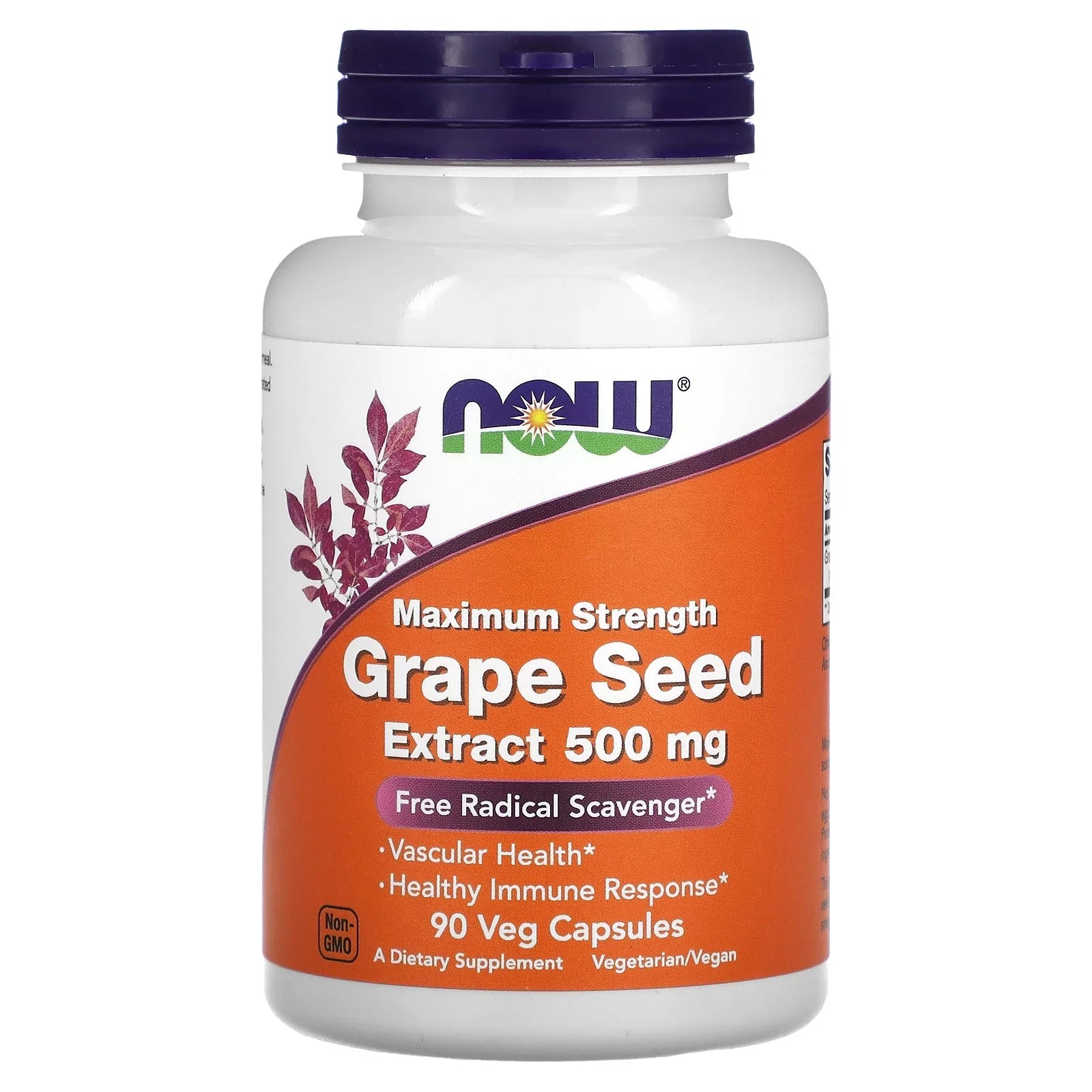 Grape Seed Extract; Maximum Strength 500 mg; 90 Veg Capsules; by Now