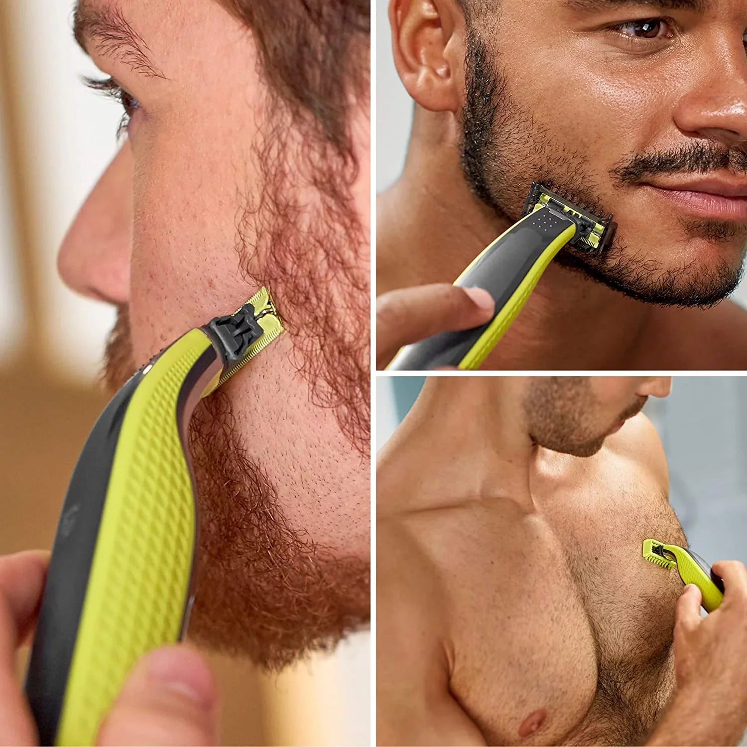 Philips Norelco OneBlade Face + Body Hybrid Current-activated Trimmer and Shaver QP2630/70 - Black; Green; & Silver