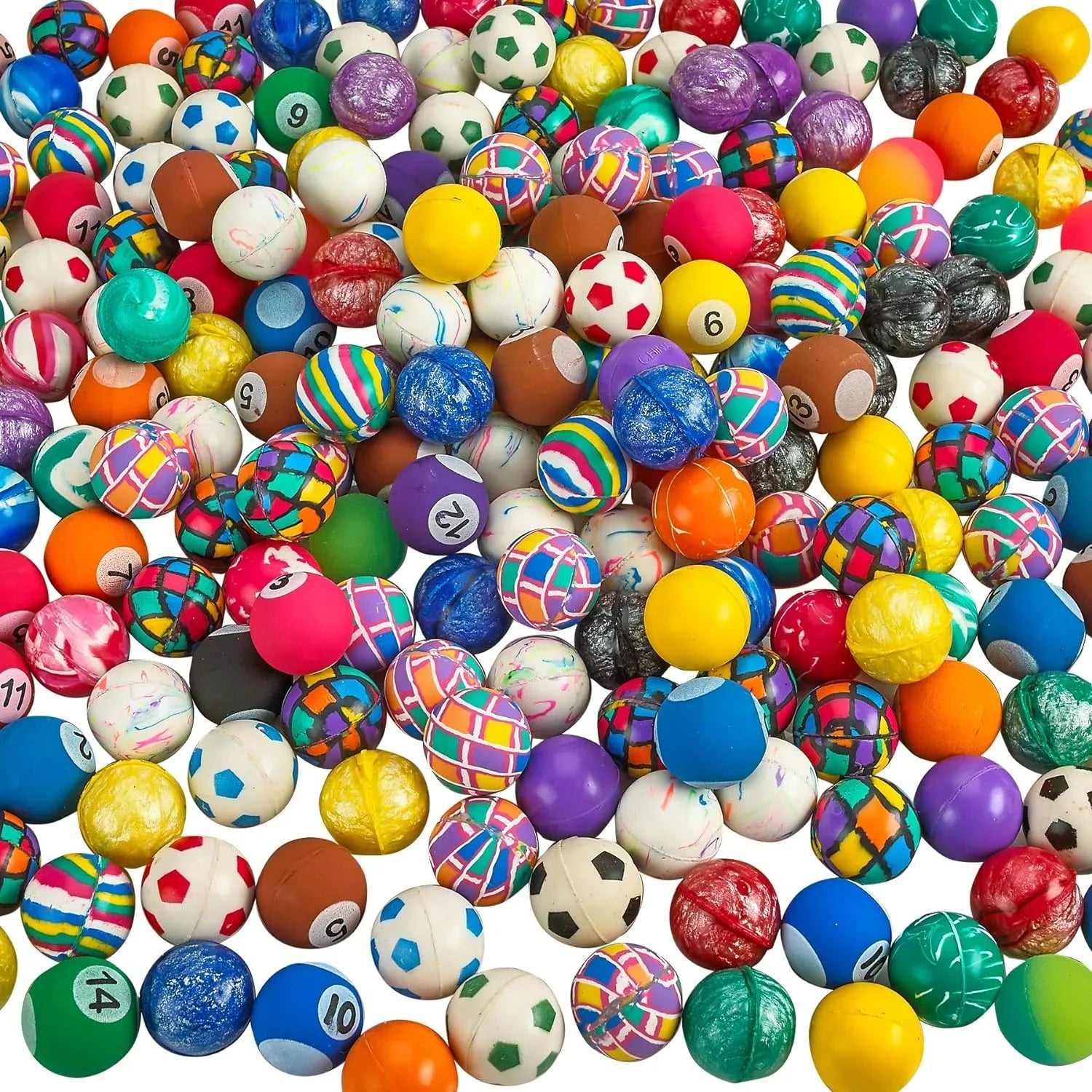 Bedwina 1” Bouncy Balls for Kids Colorful Small Balls Bulk Pack for Parties; 250-Pack