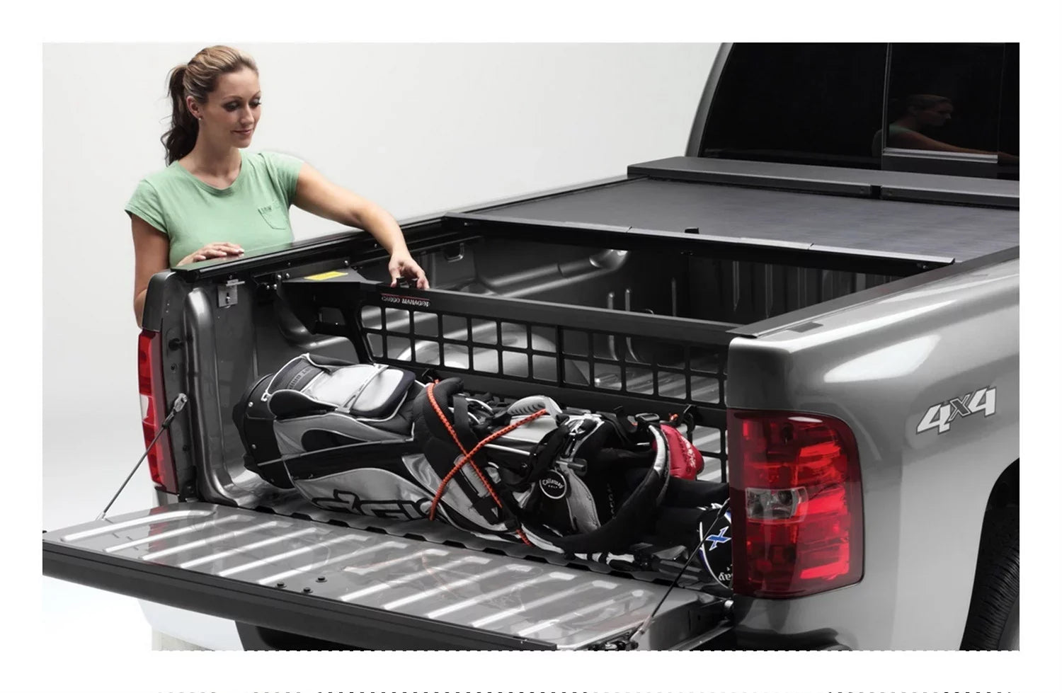 Roll-N-Lock by RealTruck CM570 Cargo Manager Rolling Truck Bed Divider; Compatible with Select 2007-2021 Toyota Tundra