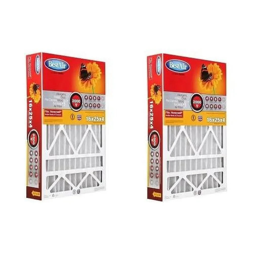 Furnace Filter; 16" X 25" X 4"; Replacement; MERV 11 (2-Pack)
