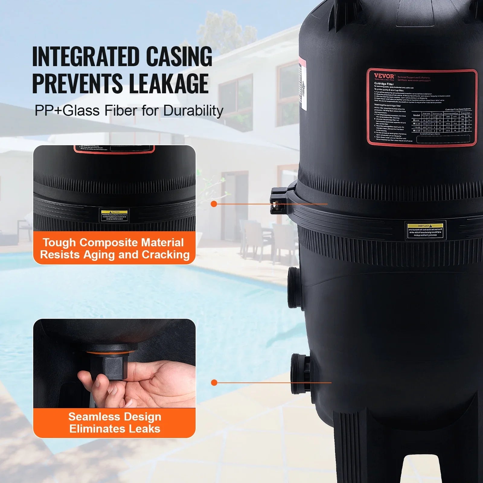 525Sq.Ft Pool Cartridge Filter In/Above Ground Swimming Pool Filtration