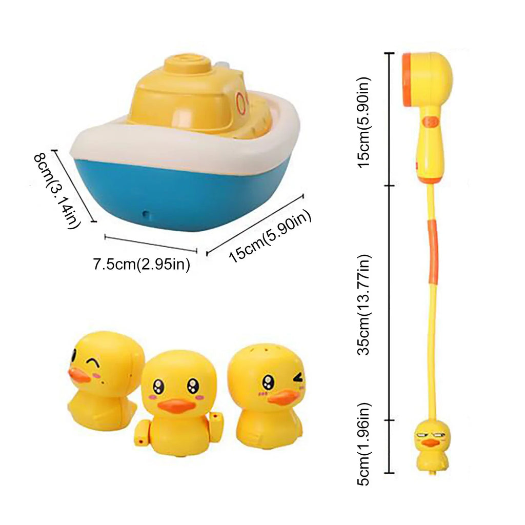 YHAIOGS Baby Shower TOys; Current-activated Apply TOys; 3 Kinds of Revolving Ship Ducks