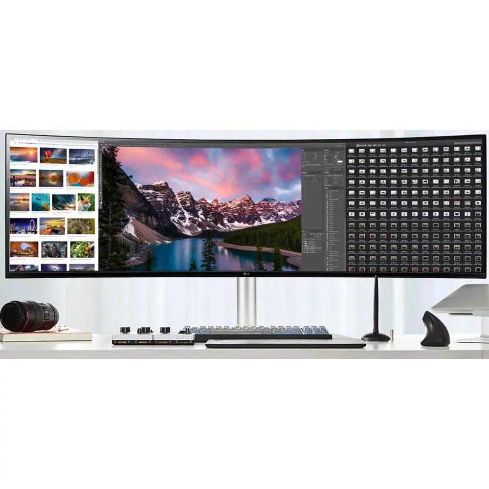 Open Box LG 49WQ95C-W 49" 32:9 Curved UltraWide DQHD (5120 x 1440) Nano IPS Monitor; NVIDIA G-SYNC Compatible & AMD FreeSync Premium Pro; HDMI 2.1 and USB Type-C; Tilt/Height/Swivel Adjustable