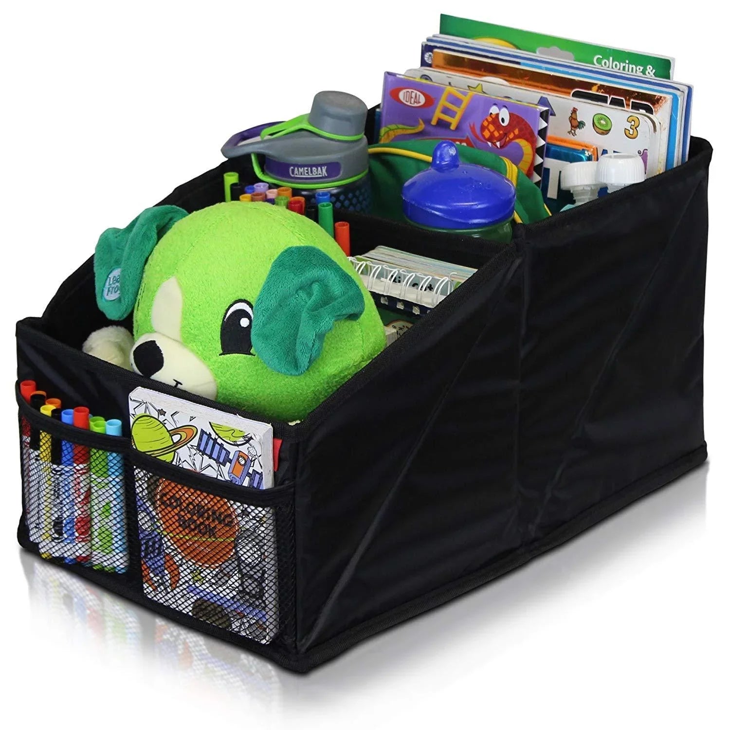 Lusso Gear Car Seat Organizer Front/Backseat with Black Stitching Great for Adults; Kids Featuring 8 Storage Compartments for Toys; Magazines; Tissues; Maps; Books; Documents; Games and More