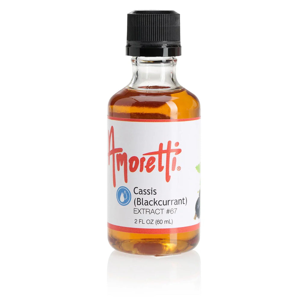 Amoretti - Cassis (Blackcurrant) Extract Soluble 2 oz - Highly Concentrated & Perfect For Pastry; Savory; Brewing; and more; Preservative Free; Vegan; Kosher Pareve; Keto Friendly
