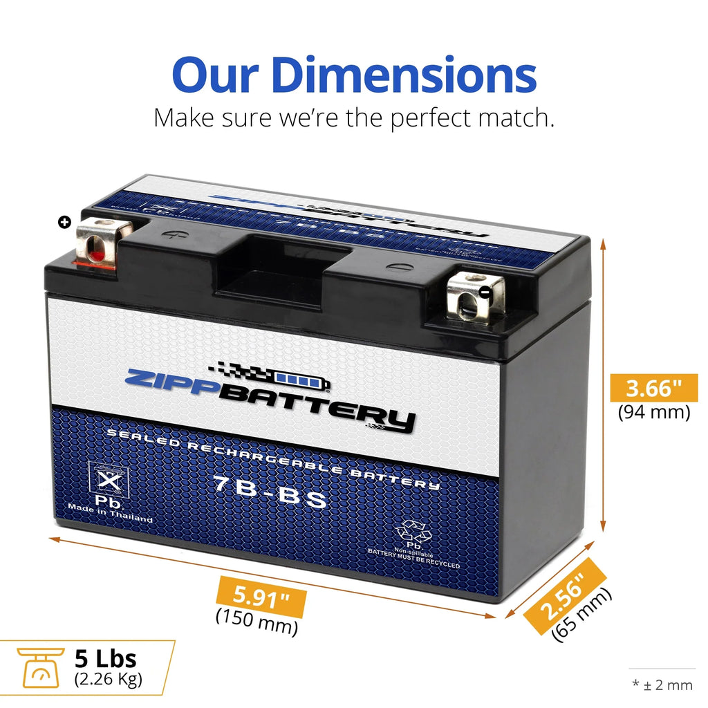 Yt7B-Bs High Performance - Agm Motorcycle Battery For 2008 Suzuki Drz400Sm