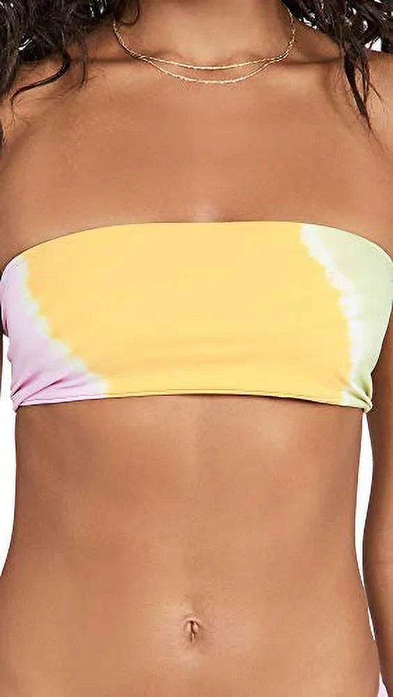L Space Women's Beach Wave Bandeau Bikini Tops; Yellow; X-Small