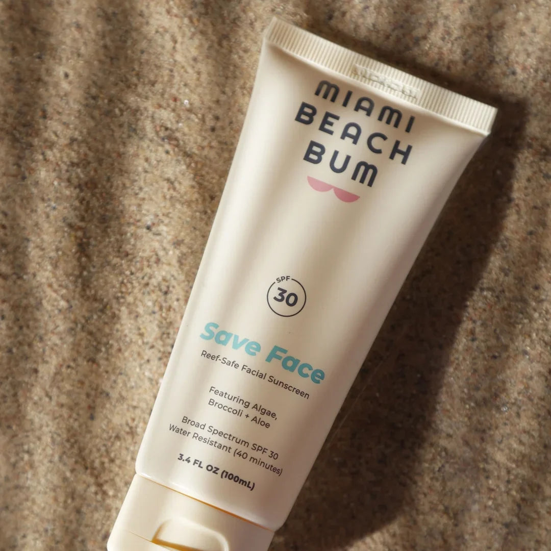 Miami Beach Bum Reef-Safe SPF30/ 40 Min Resistant Mineral Broccoli Face Cream; Fragrance-free; 3.4oz