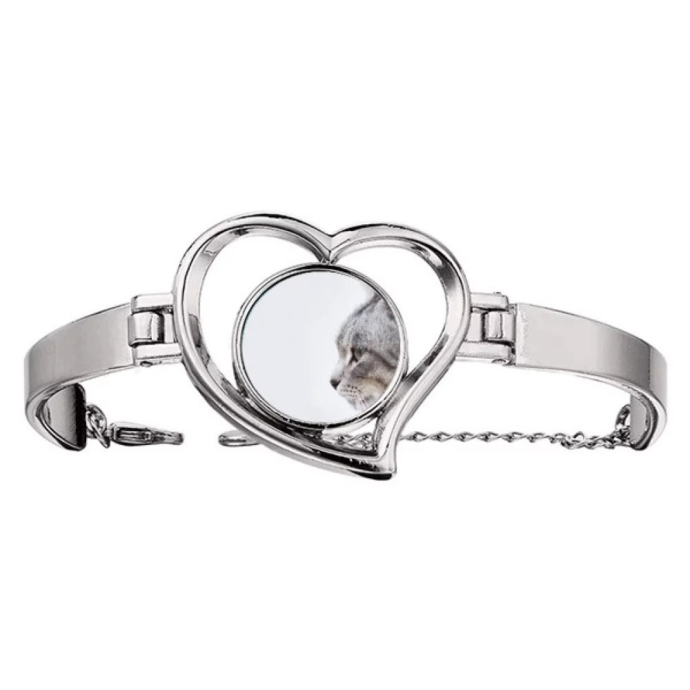Animal Yawn Cat Simpol Shoot Bracelet Heart Jewelry Wire Bangle