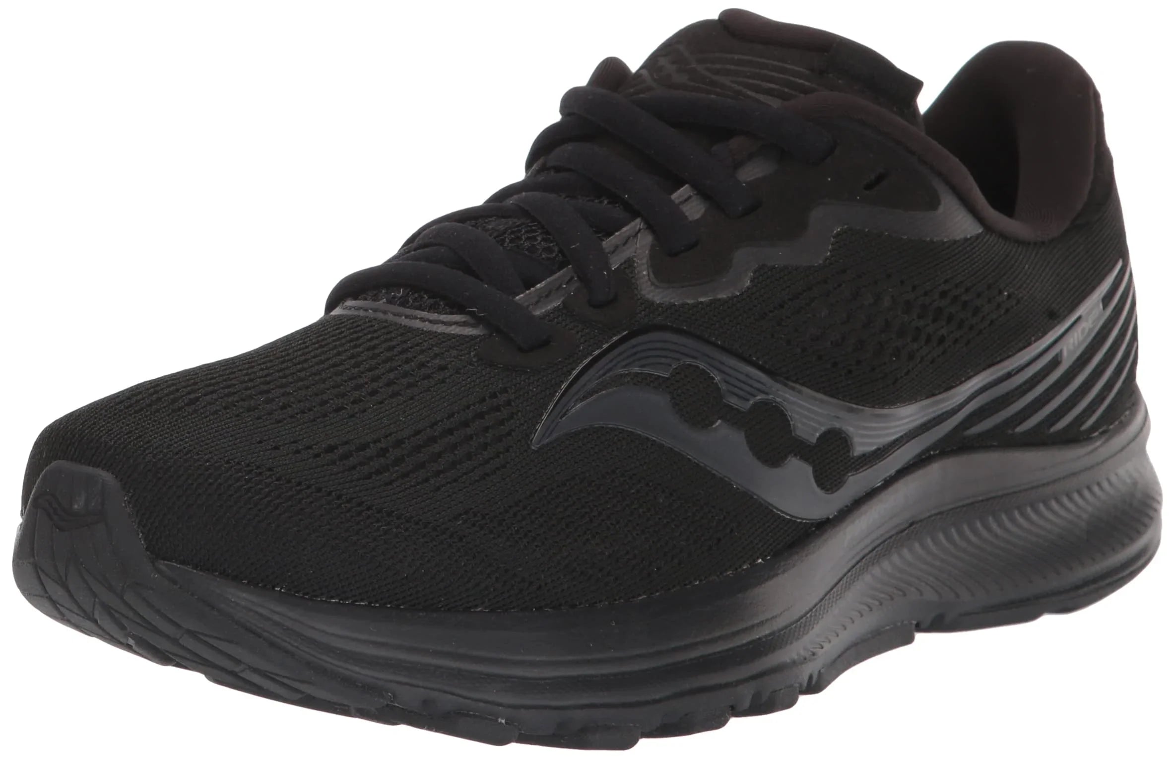 Saucony Women's Ride 14 Running Shoe; TRIPLE BLACK; 7.5