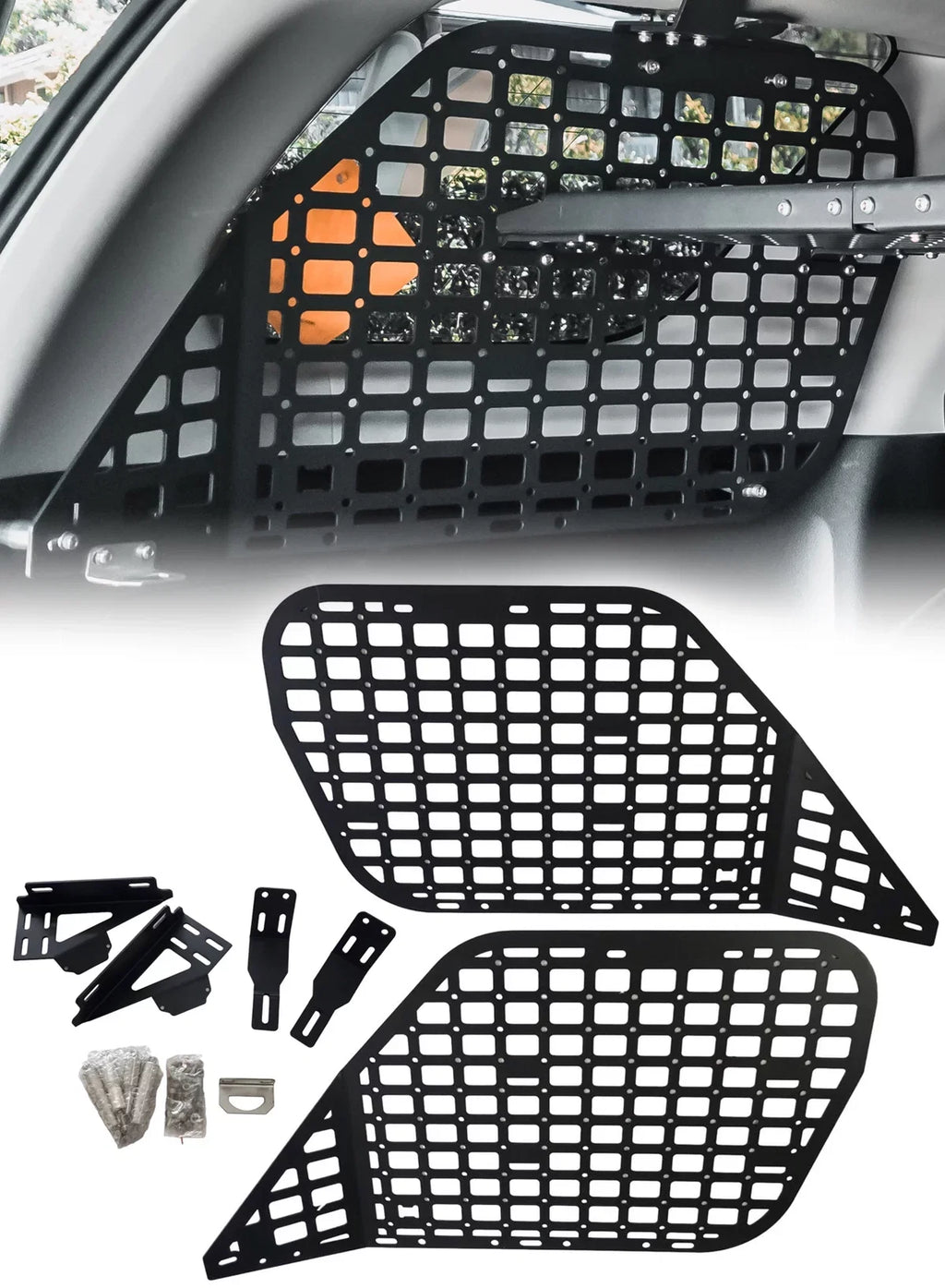 BAKOD Molle Storage Window Shelf Set Panel for 2010-2023 Toyota 4Runner Black MSW100 MSPS100