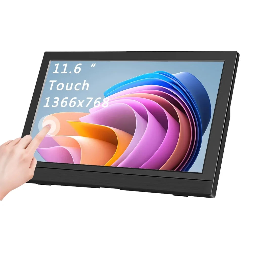 Protable Monitor 11.6 foot 1366x768 60Hz TouchScreen Compture Monitor For PC Gamer PS4 XBOX Stick Switch Raspberry PI Display