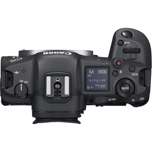 Canon EOS R5 Full Frame Mirrorless Camera with RF 24-105mm STM & 75-300mm III + 420-800mm HD Lenses; Accessories: 2X 64GB Memory Cards; LED Video Light; Microphone; Extra Battery; Case & More