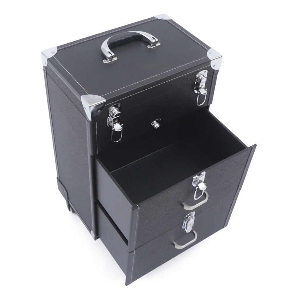 DENEST Nail Polish Storage box Travel Makeup Rolling Organizer Cosmetics Train Case with Wheels