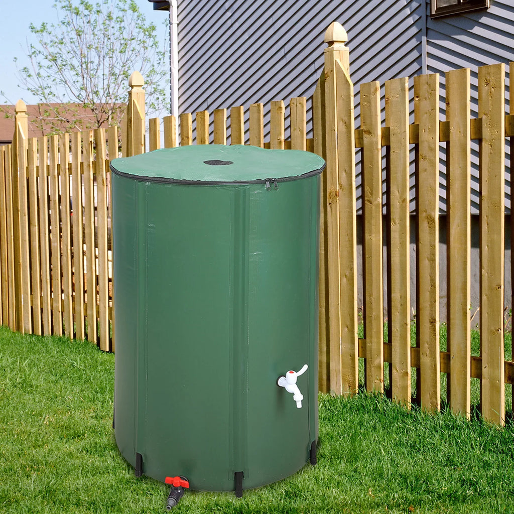 UBesGoo 100 Gallon Collapsible Rain Barrel; Portable Storage Tank; Rainwater Collection System Downspout