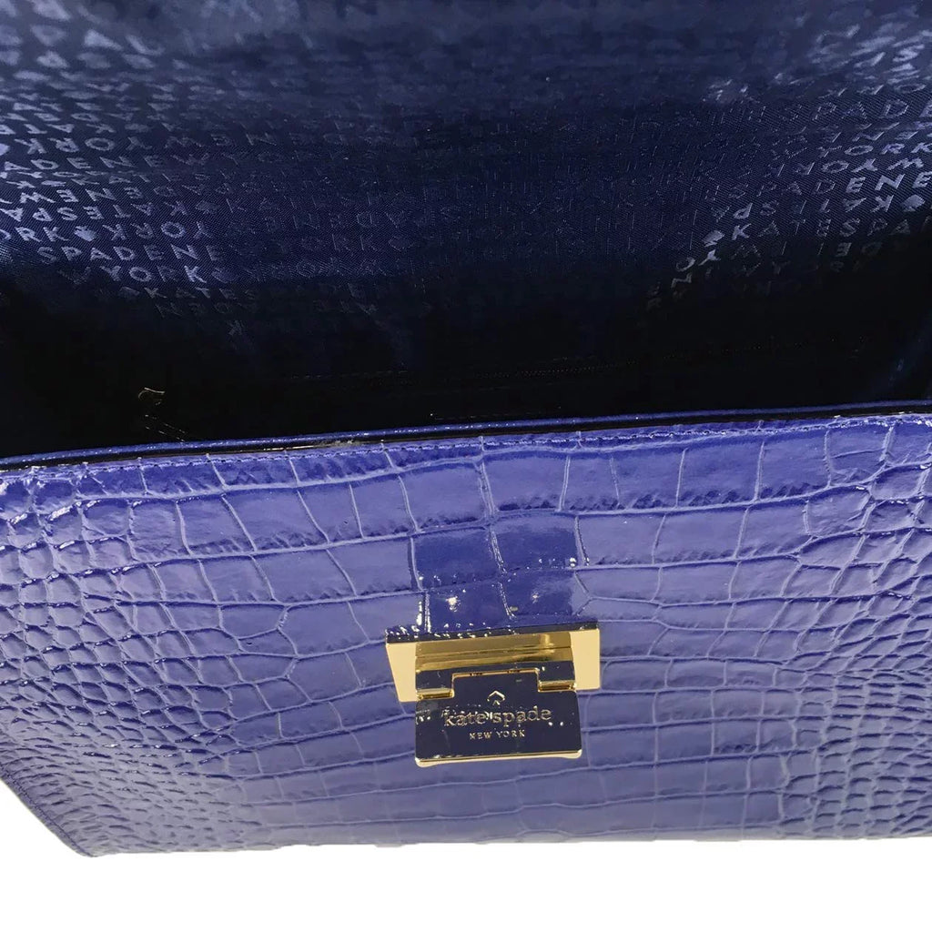 Kate Spade New York Knightsbridge Croco Leather Doris Satchel; Asilah Blue