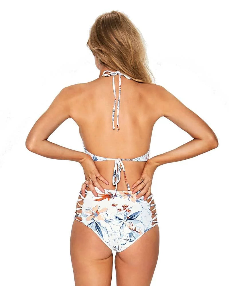 L*Space BIRDS OF PARADISE Fire Tripp Bitsy One Piece Swimsuit; US 12