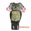 Owl Decoy 360 Rotate Head to Scare Birds; Scarecrow Owl Decoy Statue Realistic Scary Sounds & Shadow Fake Owl Outdoor Pest Bird Deterrent for Patio Yard Garden Protector
