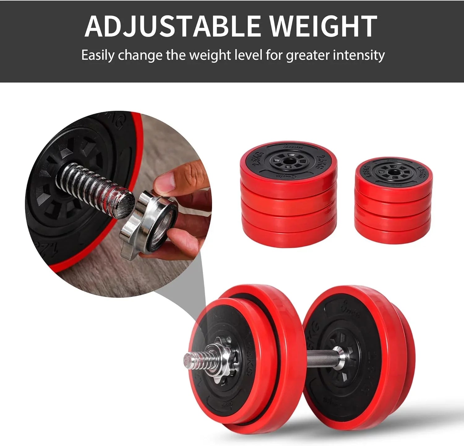 Soozier Adjustable Dumbbell Set; Convertible to Barbell Weight Set for Home Gym Women and Men Weight Lifting Training
