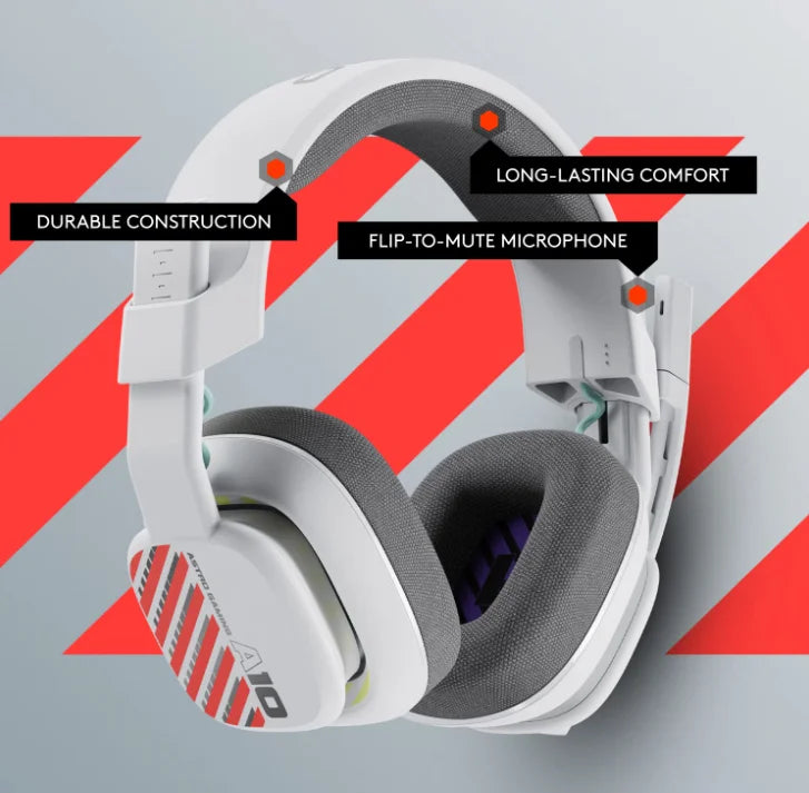 Restored Logitech Astro A10 Gen 2 Wired Headset for PlayStation/PC (White)( Like New) (Refurbished)