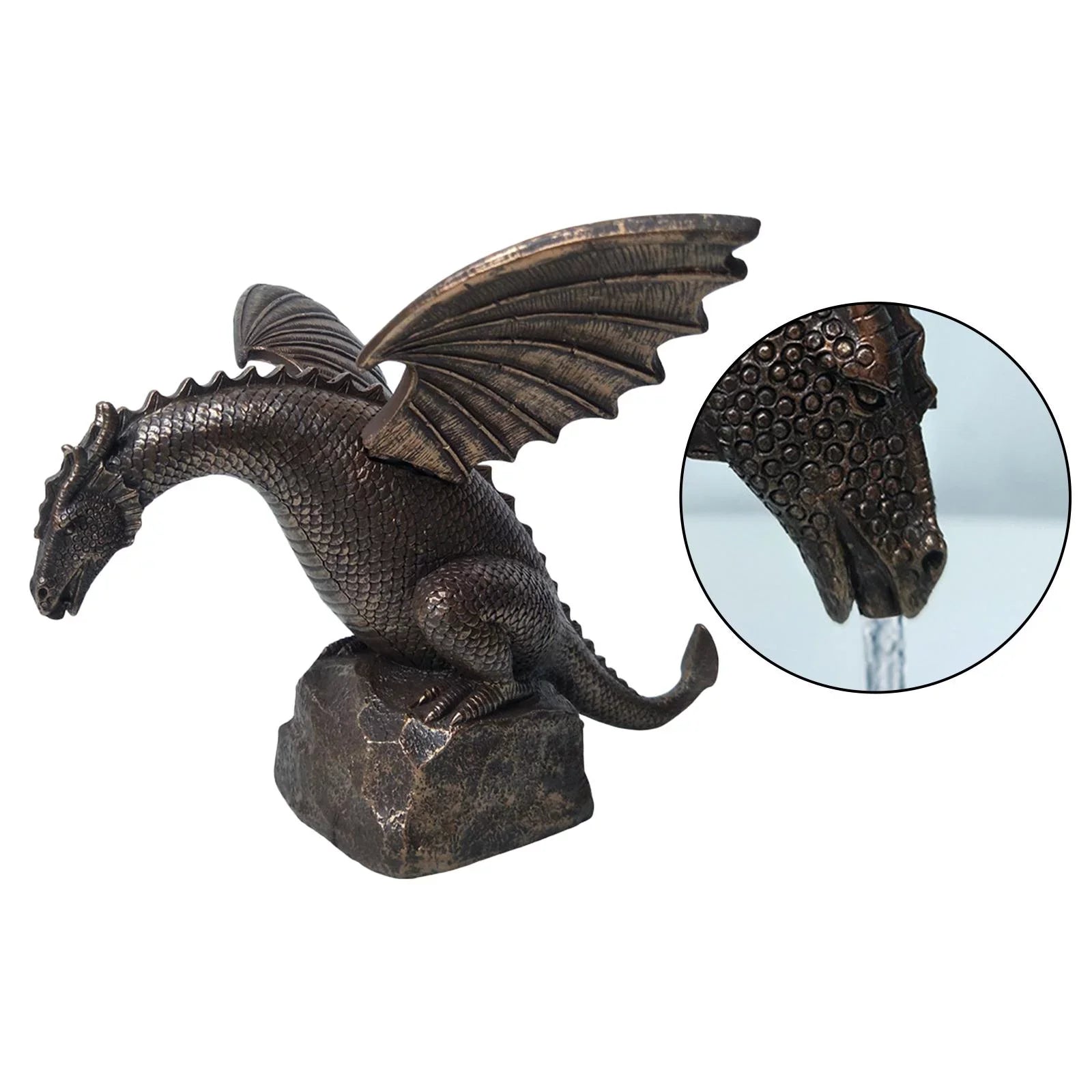 Creative fountain Dragon Statue Decorative Outdoor Sculpture; Dragon Shape Liquidscape Decoration Garden Decor Sculpture