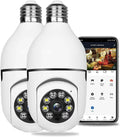 Light Bulb Camera; 1080P Wi-Fi E27 Security Camera; 360 Degrees Outdoor Surveillance Camera; Full-Color Camera Mobile Phone Remote View and Night Vision(2 PCS)
