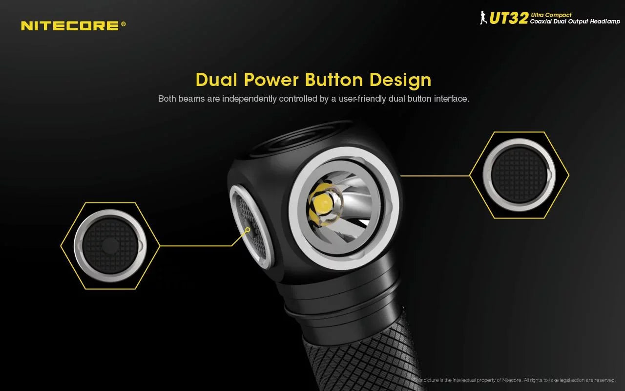 Value Bundle: Nitecore UT32 Dual Emitter Headlamp - (5700K;Cool White) - (3000K;Warm White) with 1x NL1834R USB Rechargeable Battery and TUP Rechargeable Intelligent Pocket Light (Black or Gray)