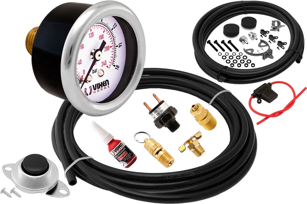 Vixen Horns OCTOPOD Train Horn Kit for Trucks/Car/Semi. Complete Onboard System- 200psi Air Compressor; 3 Gallon Aluminum Tank; 8 Trumpets.Super Loud dB.Fits Vehicles like Pickup/Jeep VXO4830AB/8124XB