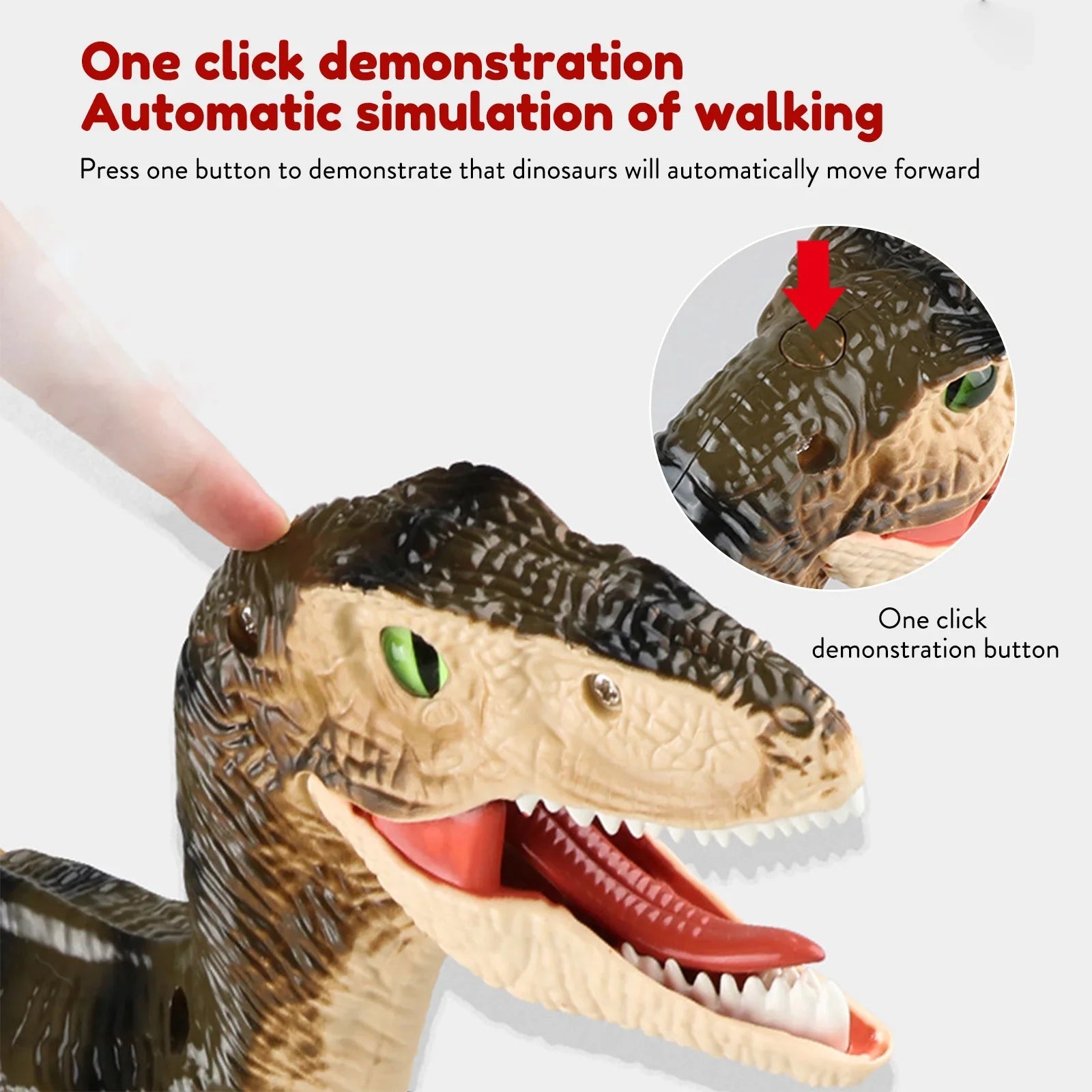 Remote Control Dinosaur Toys with Light up 3D Eyes; Shaking Head; Roaring Sounds; Walking Dinosaur Toy Gift for Kids Age 3-12 Years