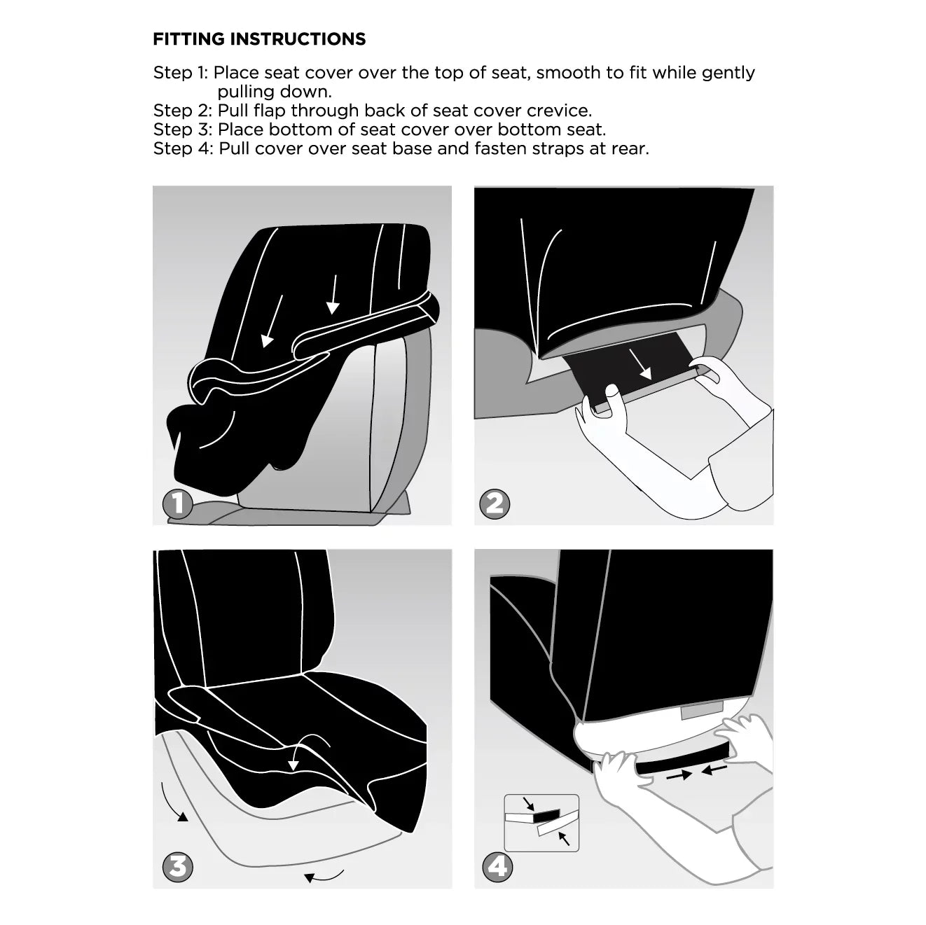 Auto Drive 2 Piece Car Seat Covers High Back Soft Faux Fur Polyester Black; Universal Fit; 2002SC101