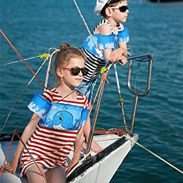 Kids Swim Life Jacket Vest for Toddler 22-66 lbs Swimming Pool; Adjustable Strap Swimming Jacket with Swimming Goggle for Girls & Boys 3-14yrs; Suitable for Learning Swim Training Equipment