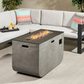 Christopher Knight Home Adio Outdoor 50;000 BTU Modern 40-inch Rectangular Lightweight Concrete and Ceramic Fire Pit Table by