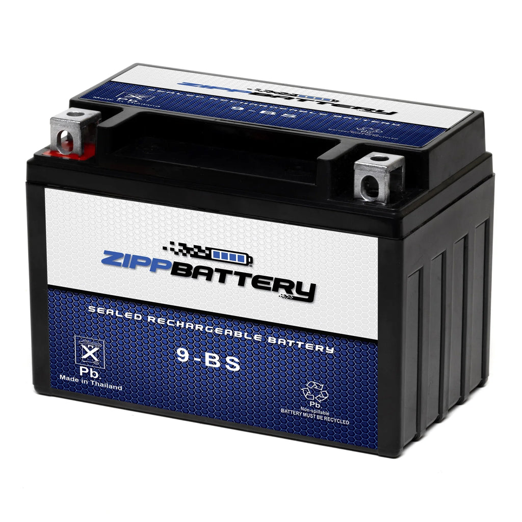 Zipp Battery YTX9-BS (9-BS 12 Volt;8 Ah; 120 CCA) Motorcycle Battery for Kawasaki 636cc Zx636-b C Ninja Zx-6r 2003