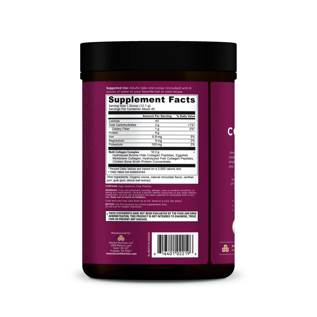 Ancient Nutrition; Multi Collagen Protein; Chocolate; 40 servings