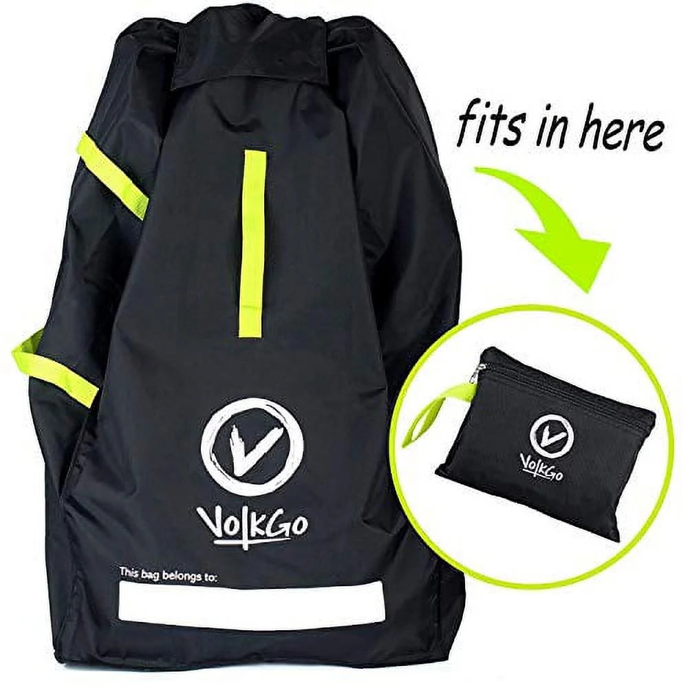 VolkGo Durable Car Seat Travel Bag with E-Book - Ideal Gate Check Bag for Air Travel & Saving Money - for Safe & Secure Car Seat - Fits Car Seats; Infant Carriers & Booster