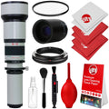Opteka 650-1300mm (with 2x- 1300-2600mm) f/8 Manual Telephoto Lens + UV for Sony a7r; a7s; a7; a6300; a6000; a5100; a5000; a3000; NEX-7; NEX-6; NEX-5T; 5N; 5R; 3N and other E-Mount Digital SLR Cameras