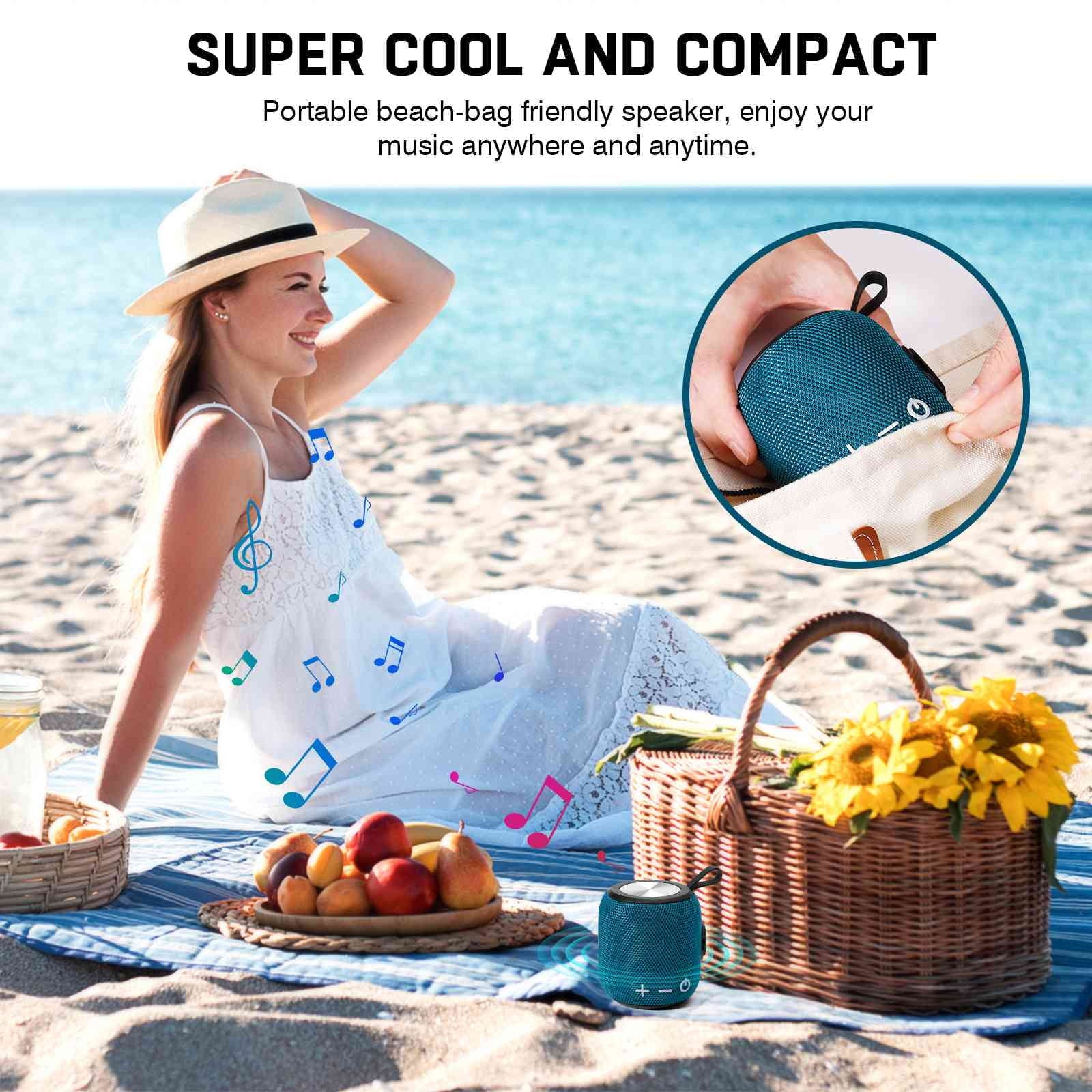 Bluetooth Speaker: Powerful Stereo Sound; IPX7 Liquidproof; True Wireless Stereo Pairing; Portable Design; Latest Bluetooth V5.2 - Perfect for Mi Max 3; Beach; Outdoor; Home; Parties; Scooter - Blue
