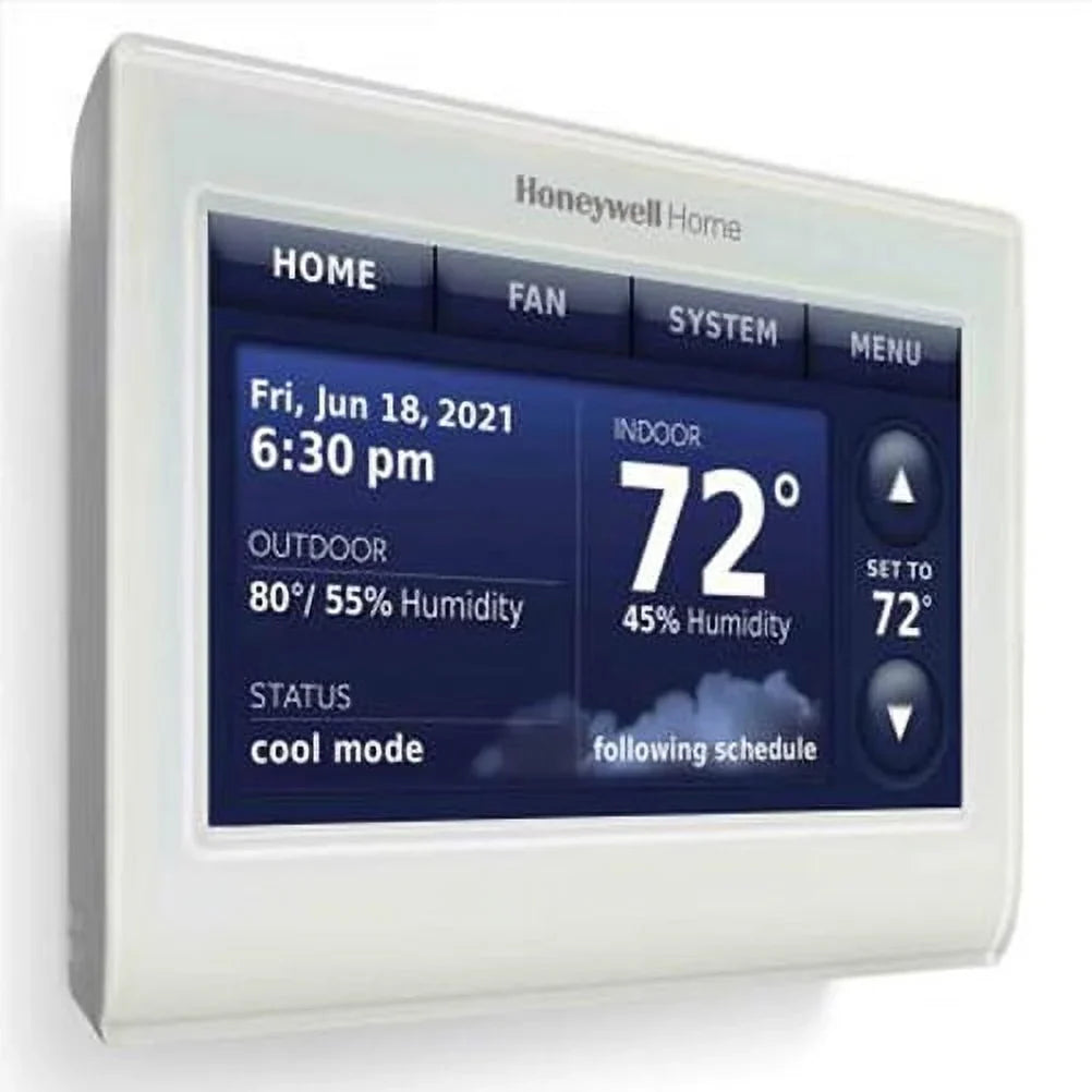 2-Pack Honeywell THX9421R5021WW 2 Wire IAQ High Definition Touch Screen Thermostat with Red LINK Technology -White + LCD Cleaner