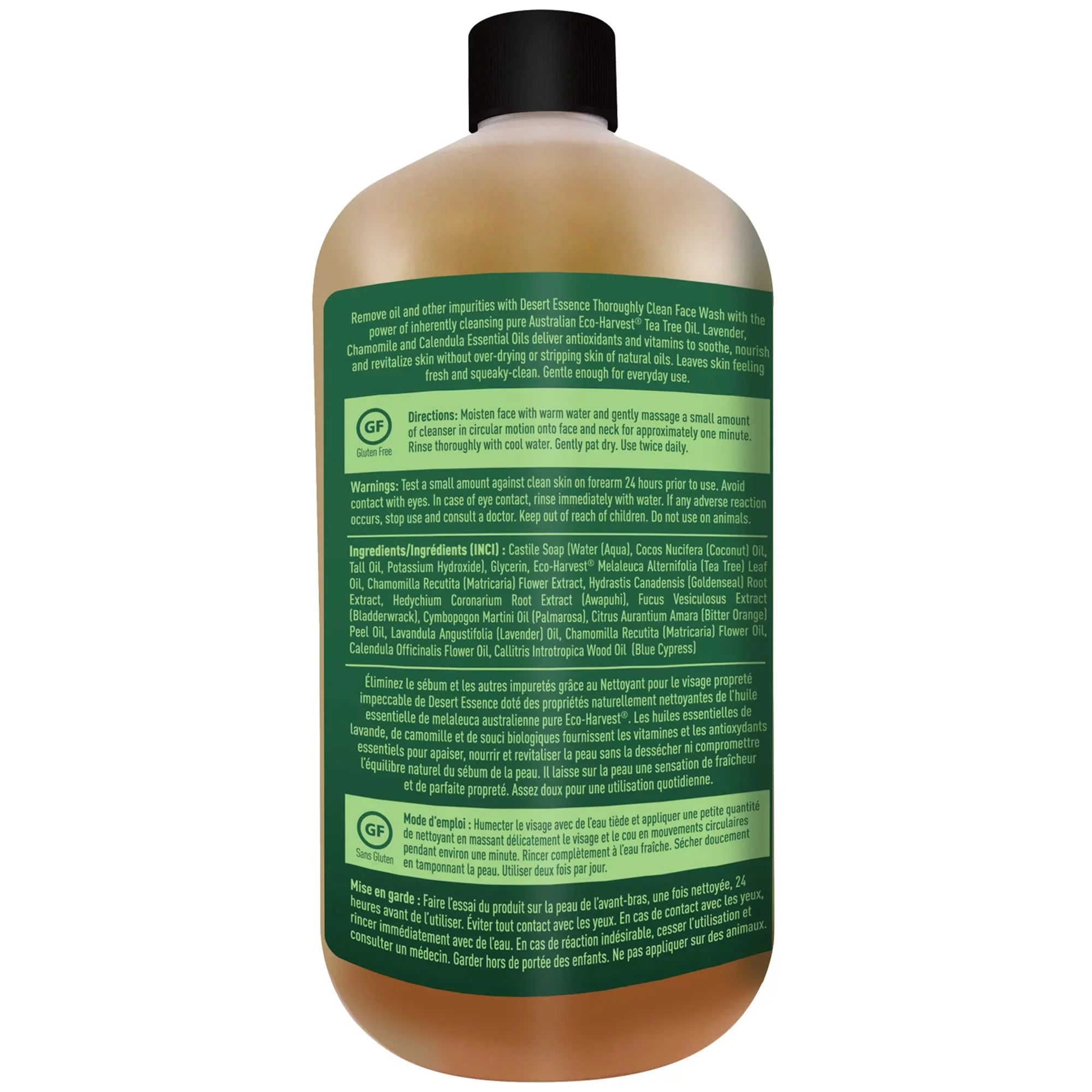 Desert Essence; Thoroughly Clean Face Wash With Tea Tree Oil; Hydrating & Non-Drying; 32 Fl Oz (Pack Of 2)
