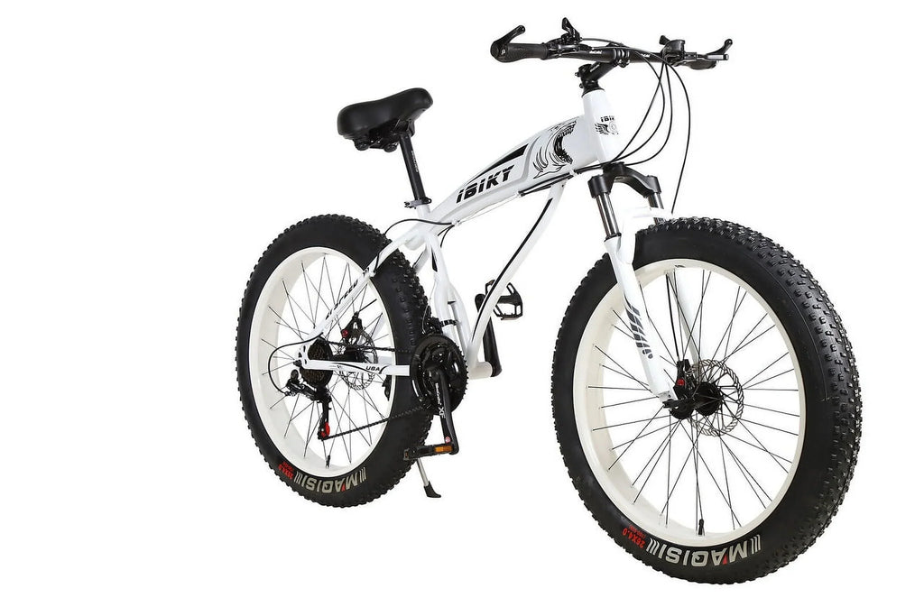 26 foot 21 Speed 4.0 Fat Tire Bike Snow and Grass Sand Bike MTB Shark White
