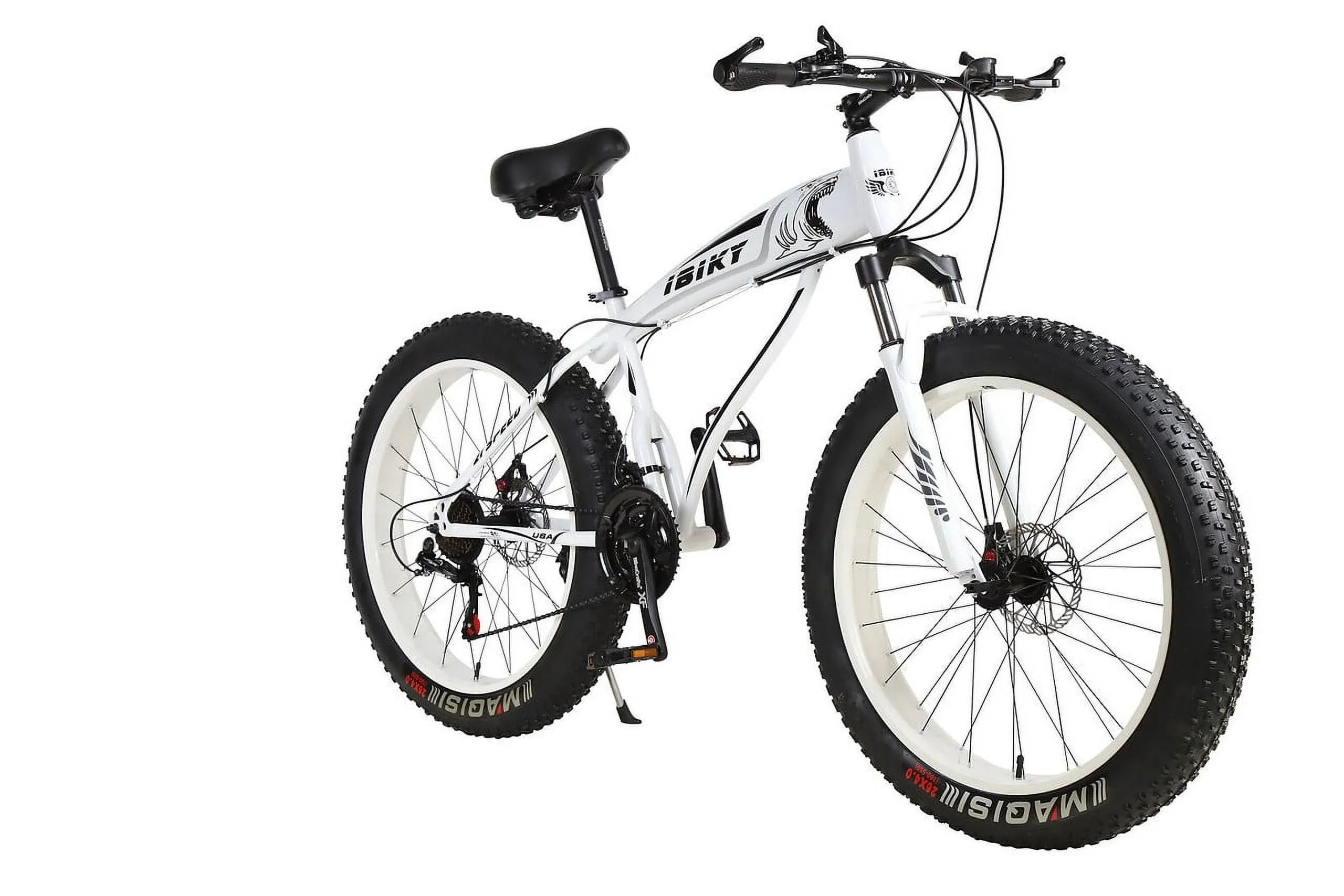 26 foot 21 Speed 4.0 Fat Tire Bike Snow and Grass Sand Bike MTB Shark White